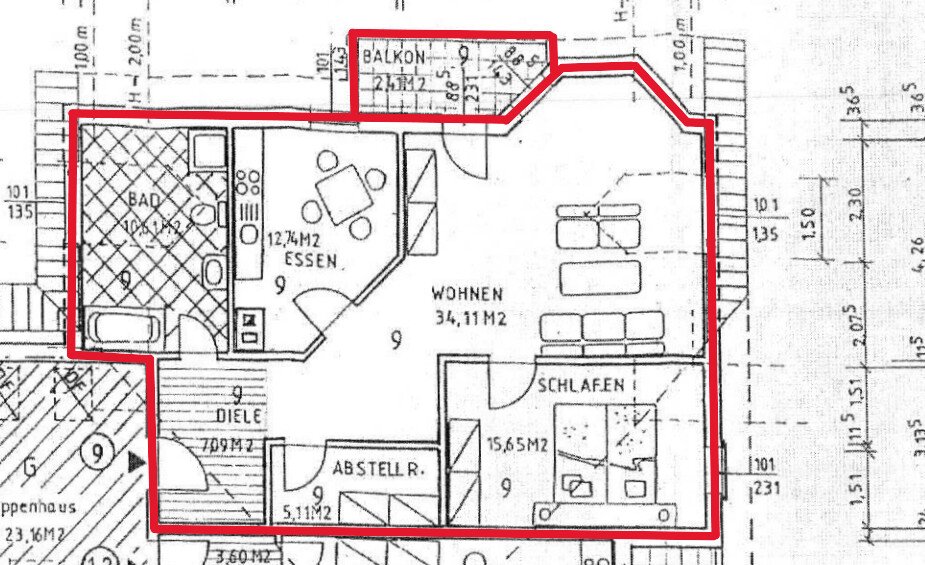 Grundriss Wohnung DG